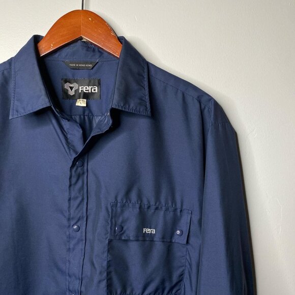 Vintage navy lightweight jacket size large by Fera made in Hong Kong 100% nylon - Picture 3 of 4